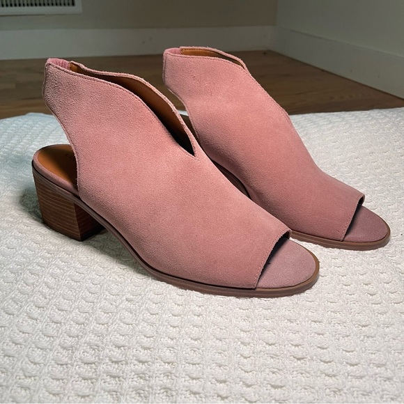 Lucky Brand Pink Suede Mules with Chunky Heel - Picture 4 of 14